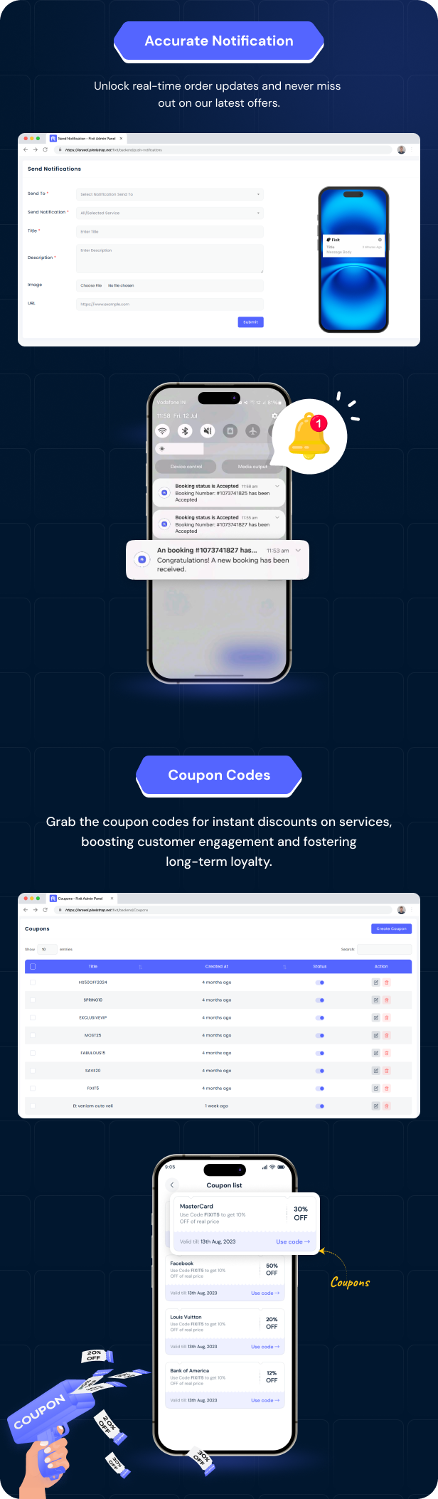 Fixit | Multi Vendor On Demand, Handyman, Home service Flutter App with Admin Complete Solution