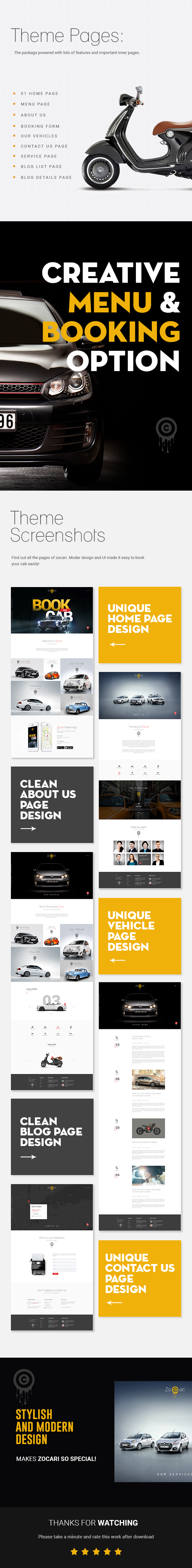 Zocari | Cab Book and Rental PSD Template - 3