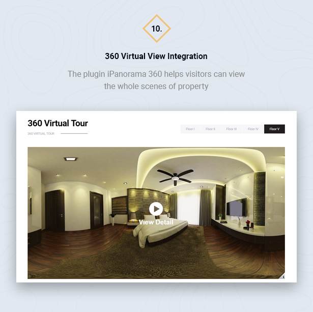 360 Virtual Tour in HouseSang Single Property WordPress Theme