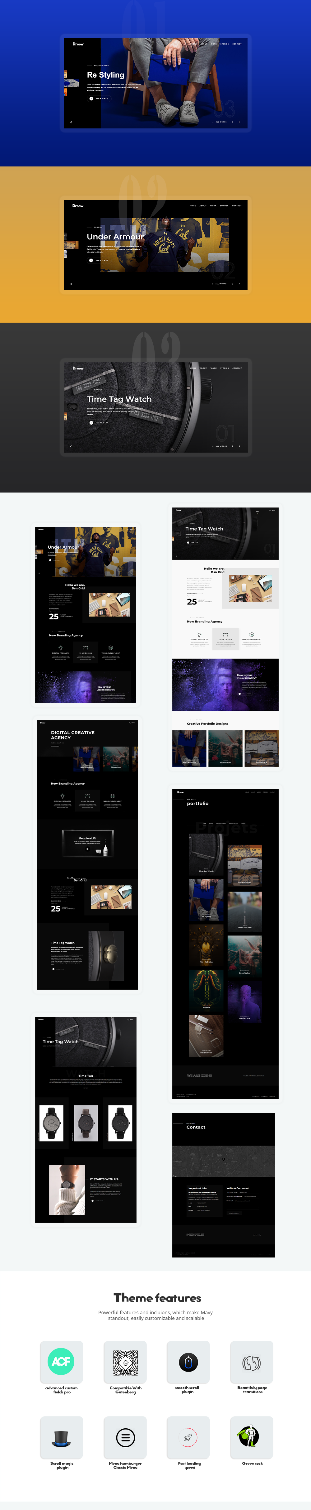 Droow - Ajax Portfolio WordPress Theme - 1