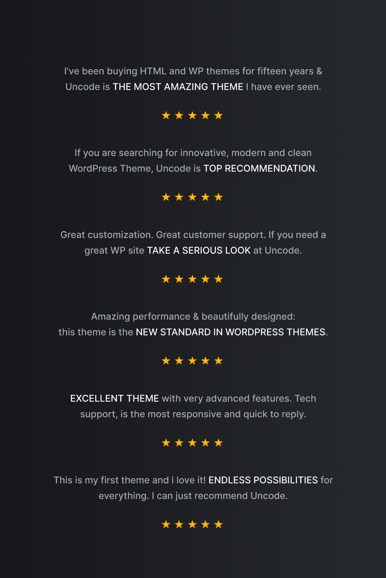 Uncode - Creative Multiuse & WooCommerce WordPress Theme - Impressions