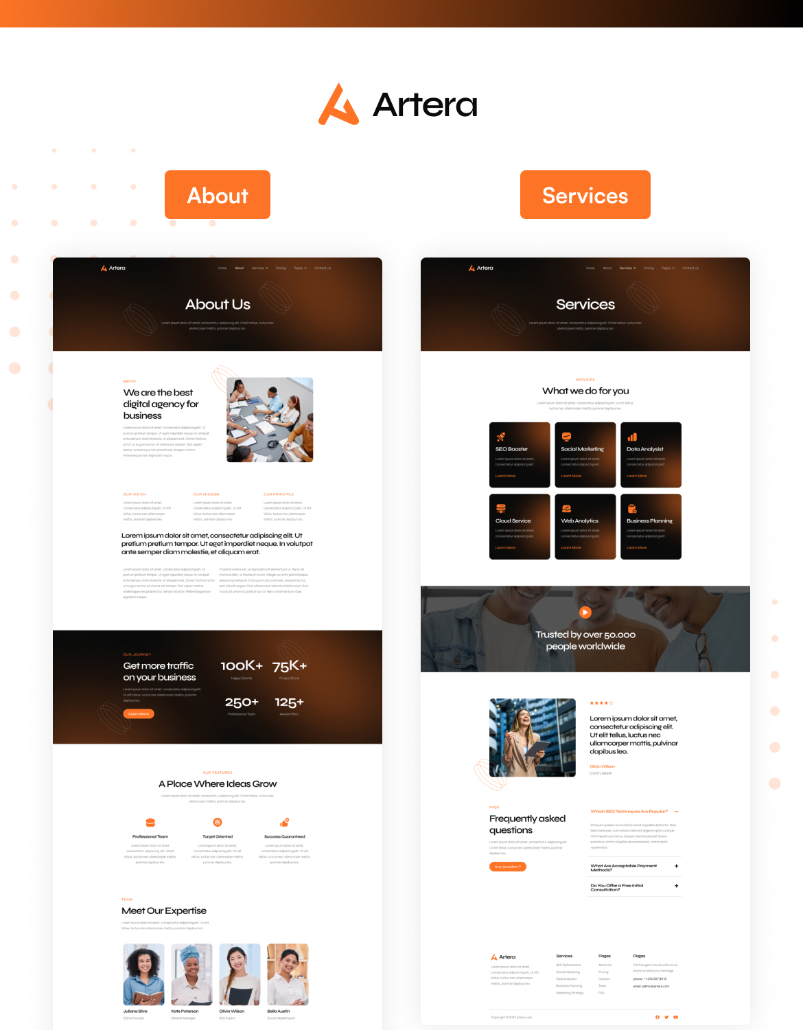 Artera - SEO & Digital Agency Elementor Template Kit - 2