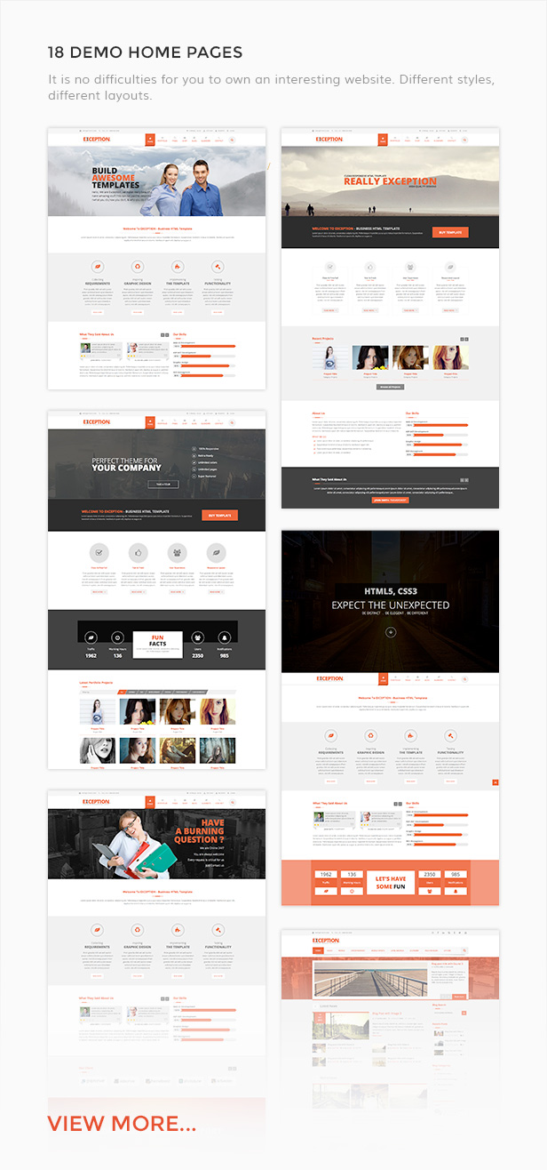Exception Home pages