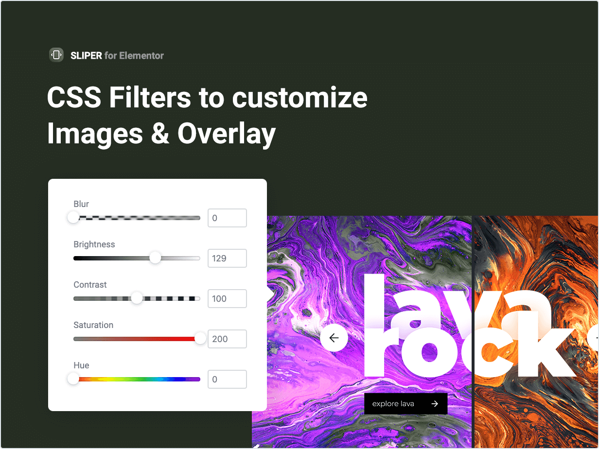 CSS Filter to customize Images and Overlay