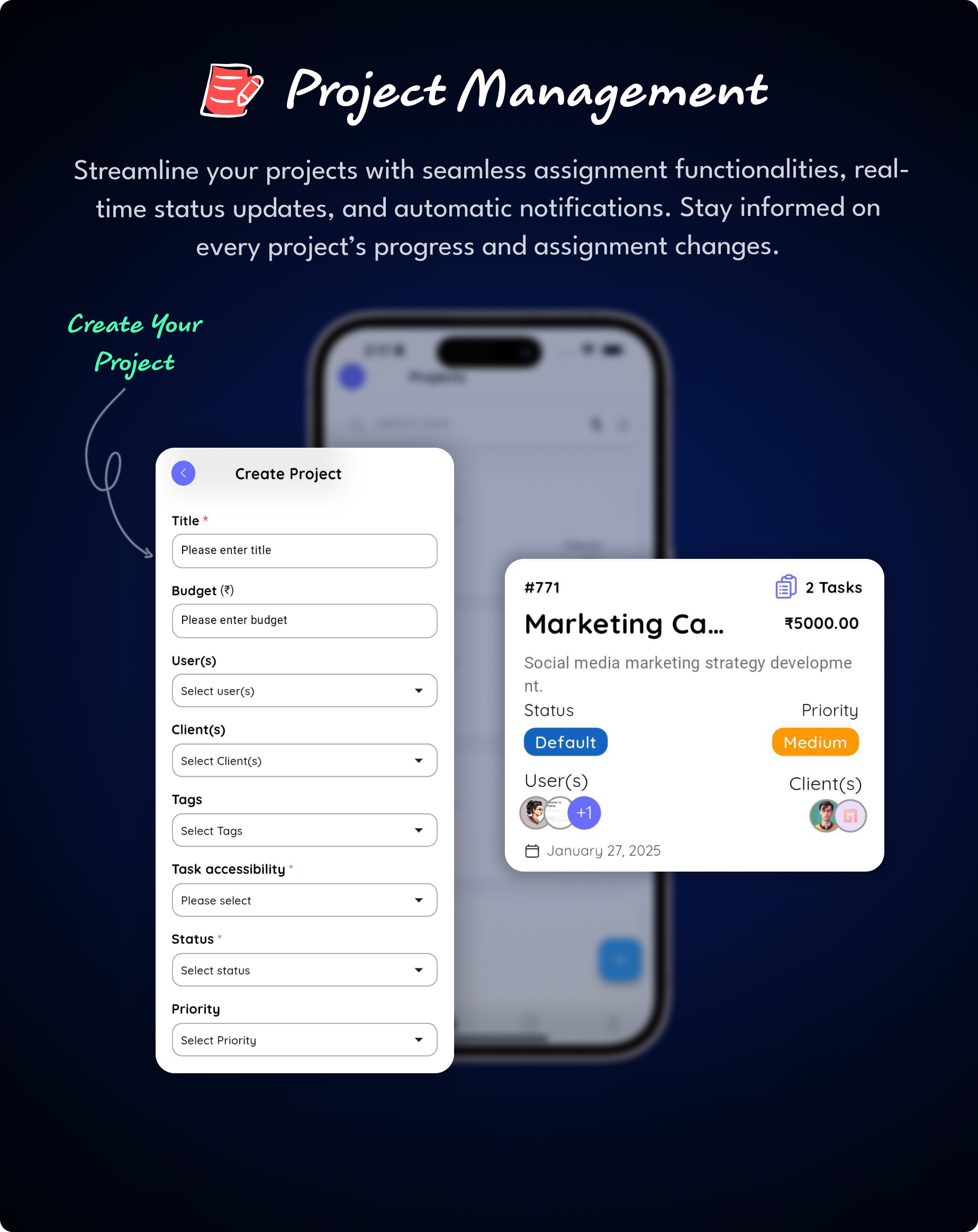 Project Manager - Taskify Flutter App for Project Management, Task Manager and Productivity Tool