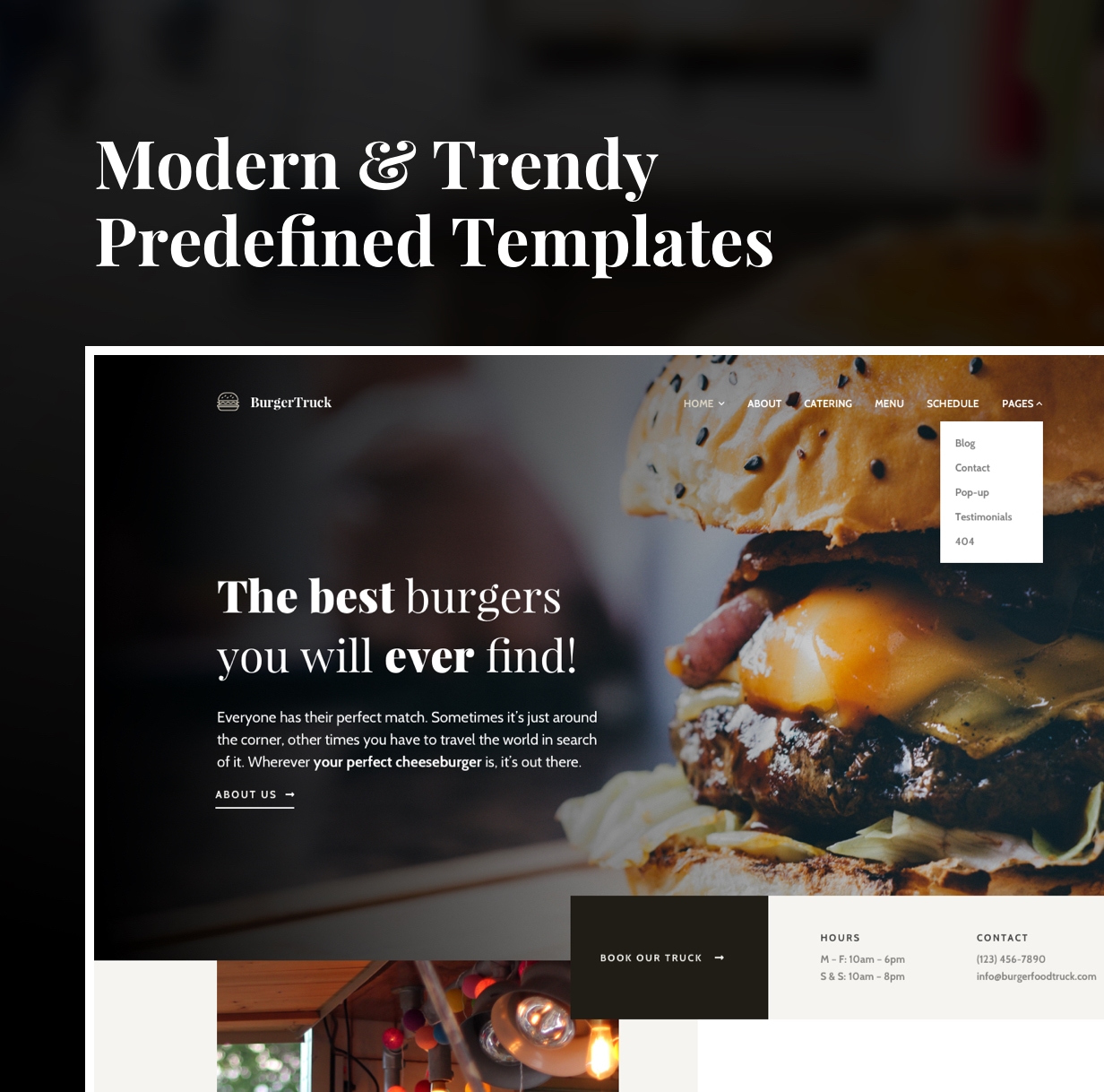 Burger Food Truck - Popup Restaurant Elementor Template Kit - 2