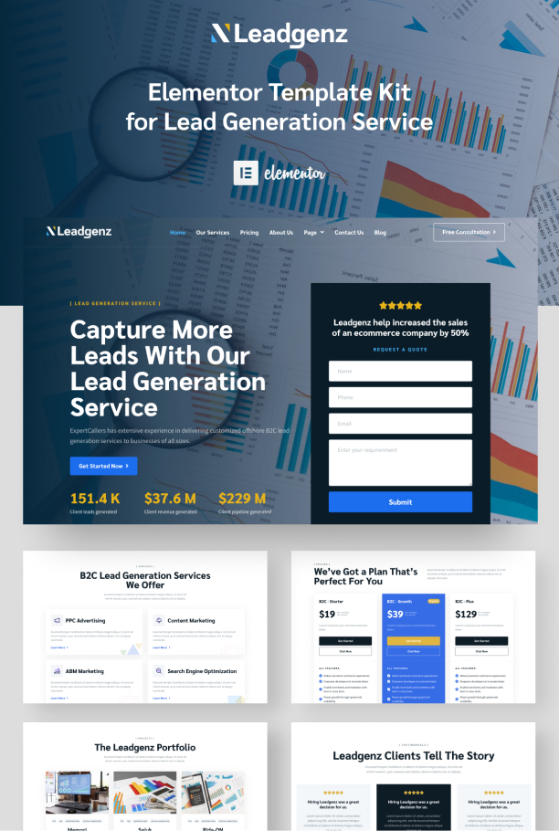 Lead generation website template