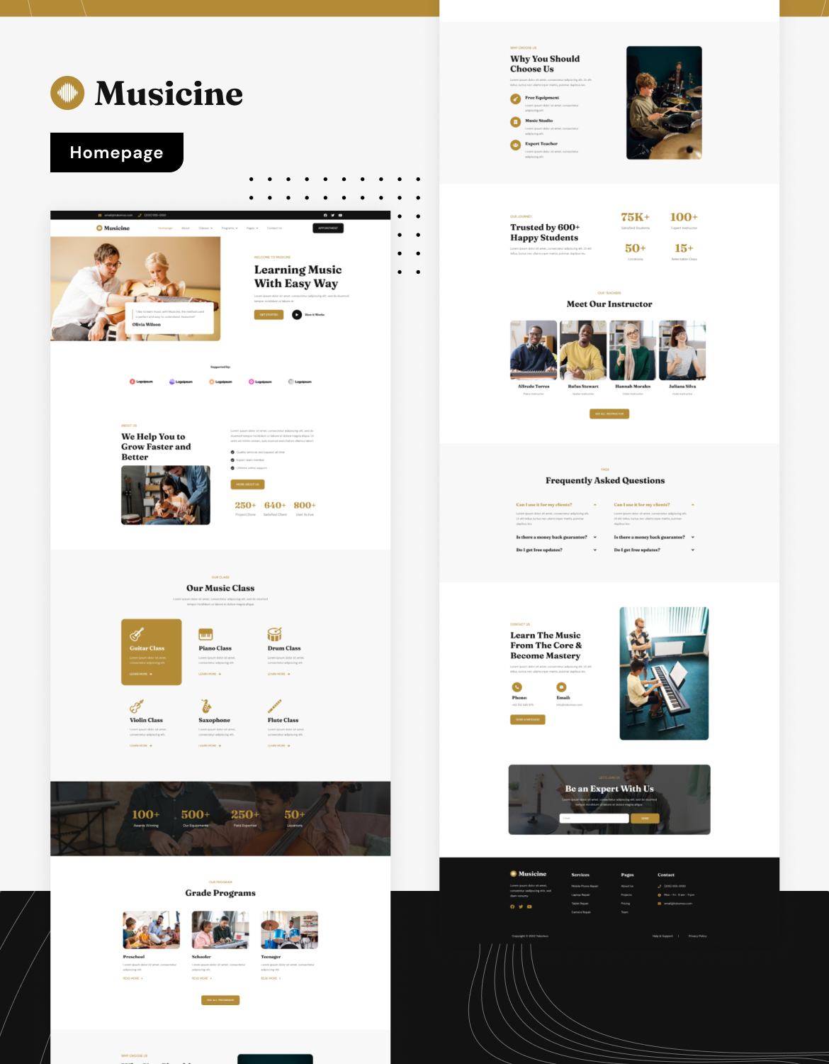Musicine - Music School Elementor Template Kit - 1