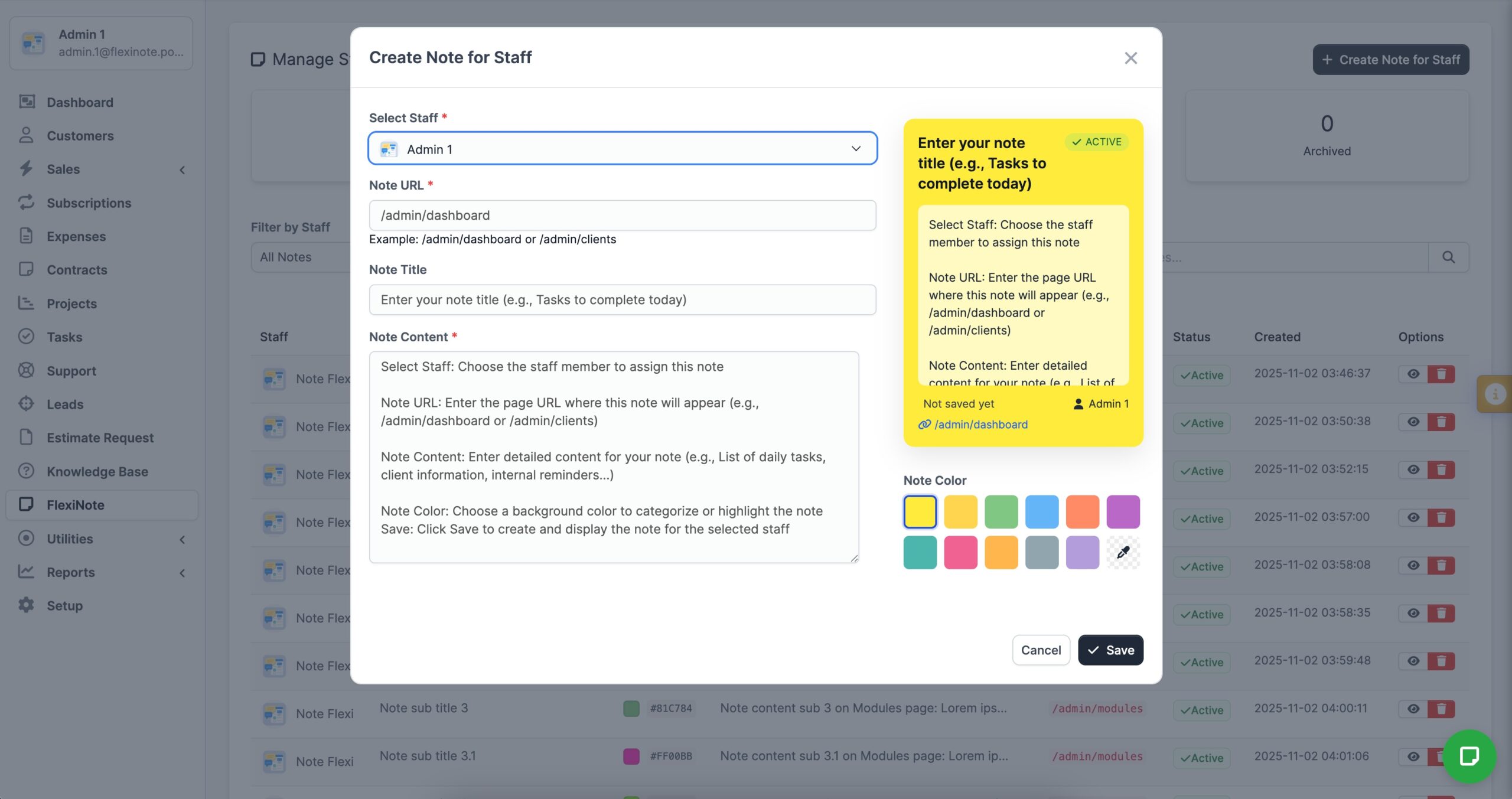 FlexiNote for Perfex CRM - 2