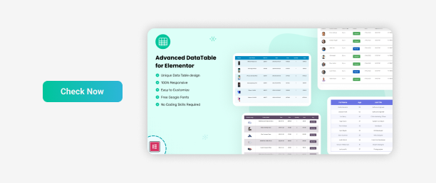 Datalentor Advanced DataTable for Elementor