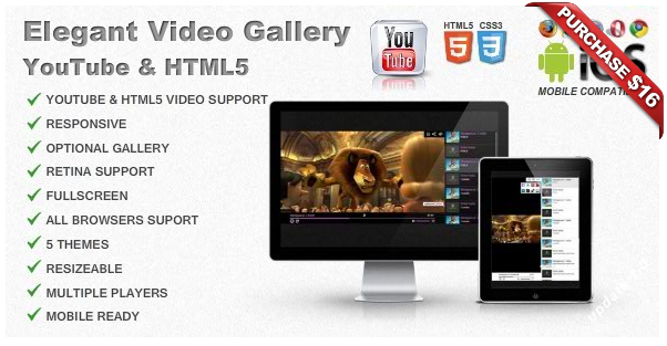 Ultra Video Gallery with Youtube, Vimeo, HTML5, Ads - 12