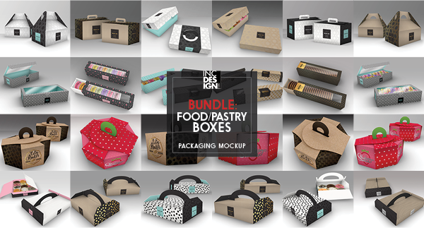 Download Food Pastry Boxes Vol 2 Cookies Macarons Pastry Take Out Packaging Mock Ups By Ina717