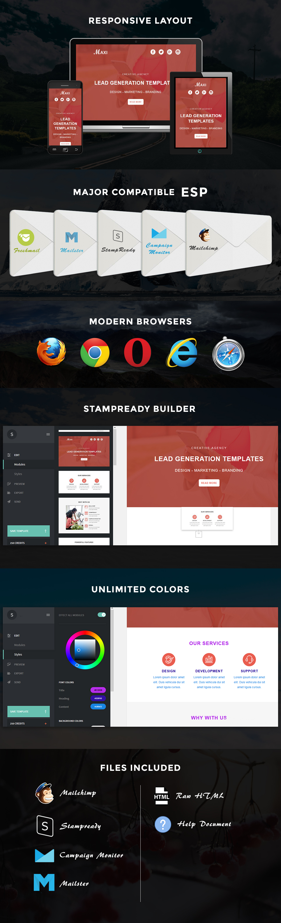 Maxi - Responsive Email Template + Stampready Builder
