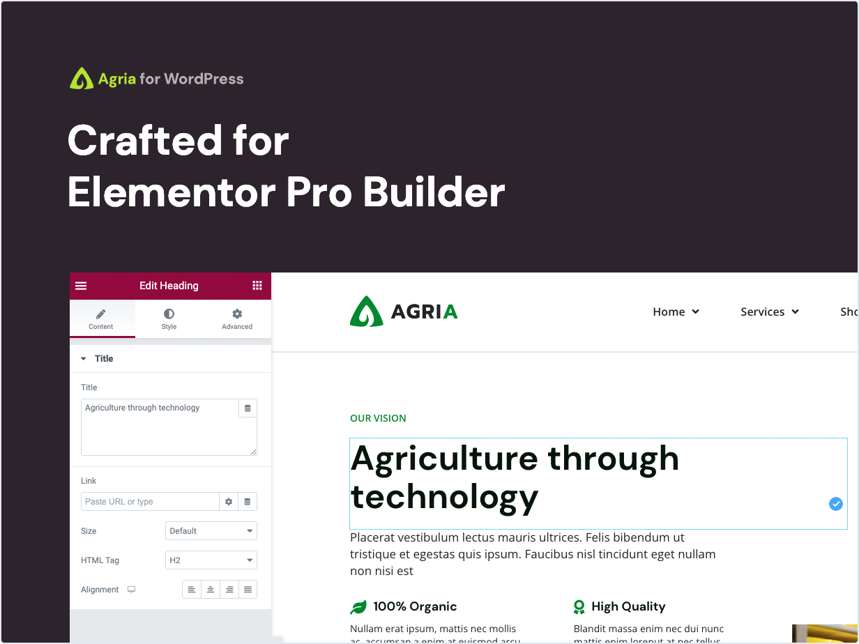 Crafted for Elementor Builder