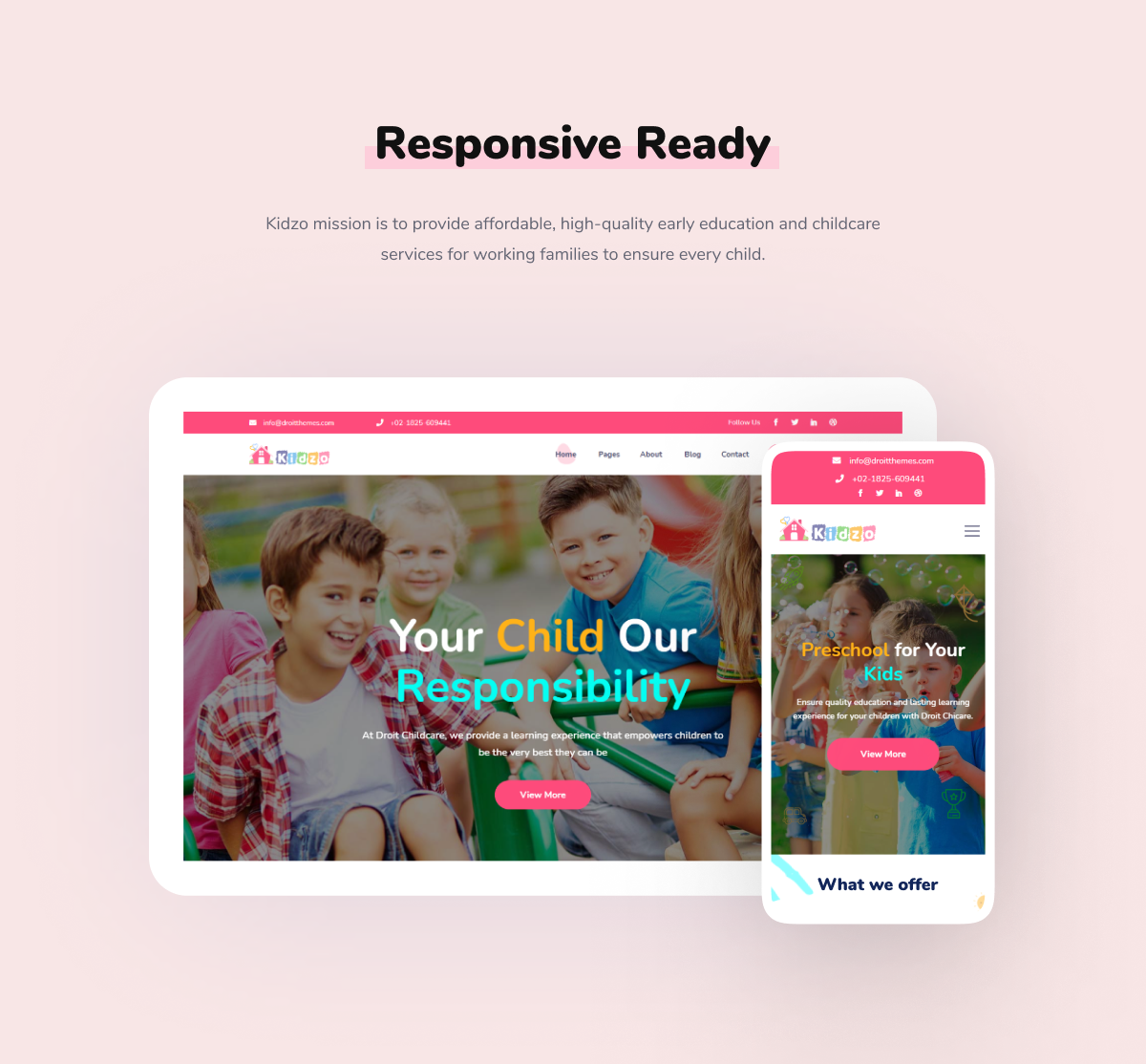 Responsive child care website templates