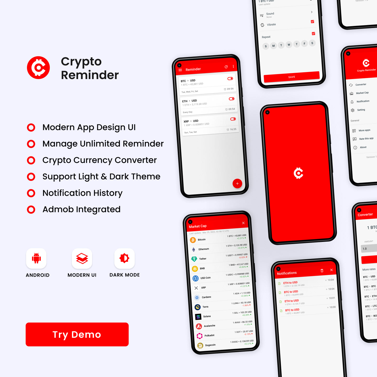 Crypto Reminder - Android Cryptocurrency Alarm and Converter 1.2 by  dream_space