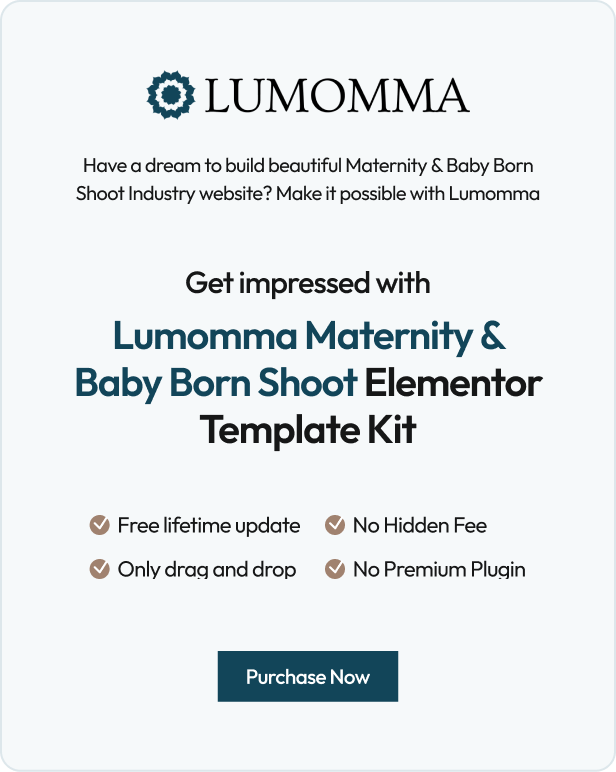 Lumomma Maternity & Baby Born Shoot Elementor Template Kit - 1