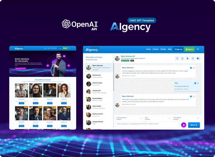 AI Chat GPT OpenAI - AIgency -  SAAS and HTML 5 version - 6