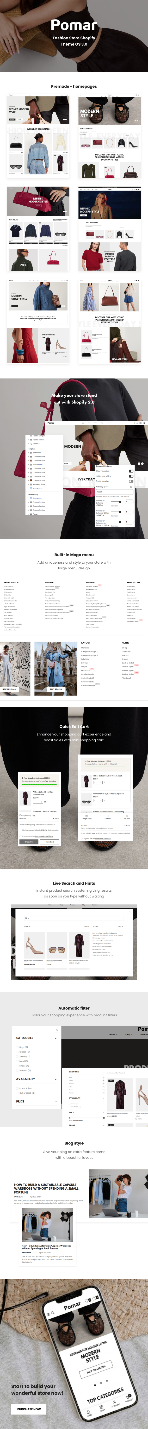 Pomar Fashion Store Shopify Theme OS 3.0 Preview