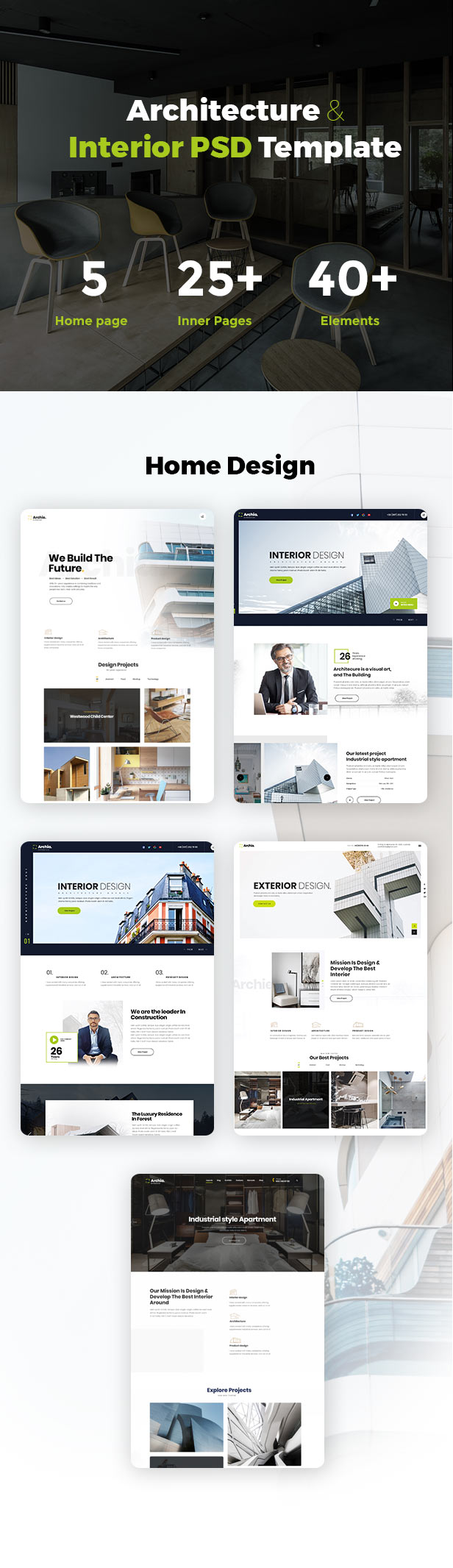 Archia - Architecture & Interior PSD Template - 2