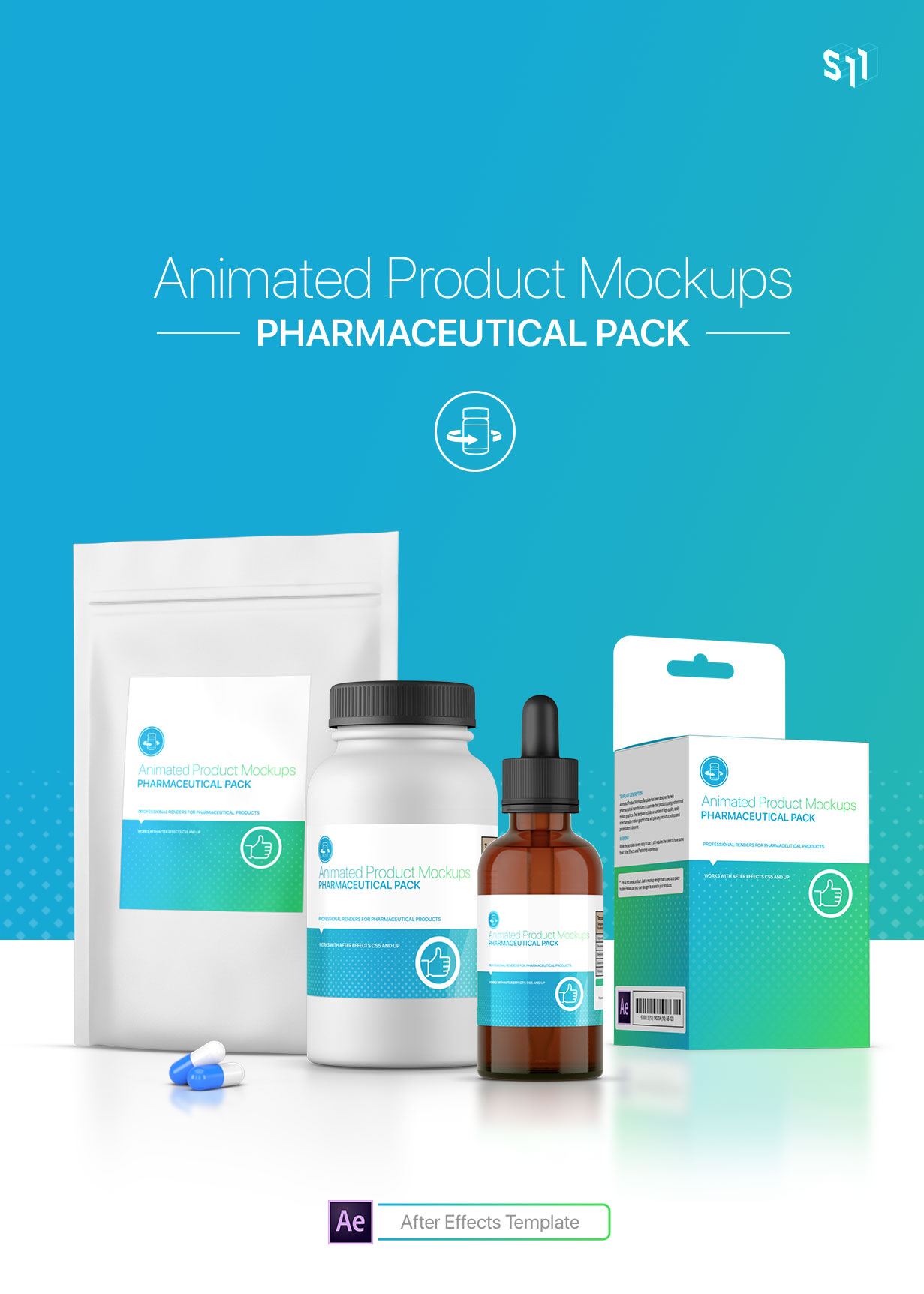 Download Videohive Animated Product Mockups Pharmaceutical Pack Download Free After Effects Templates