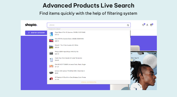 Advanced Products Live Search