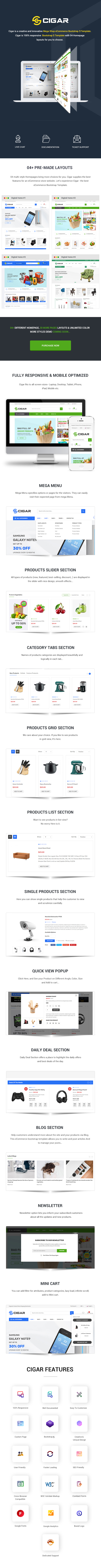 Cigar - Electronics & Organic  Store HTML Template - 1