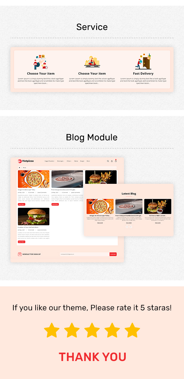 HotPizza - Pizza ve Yiyecek Teslimatı OpenCart Mağazası - 5