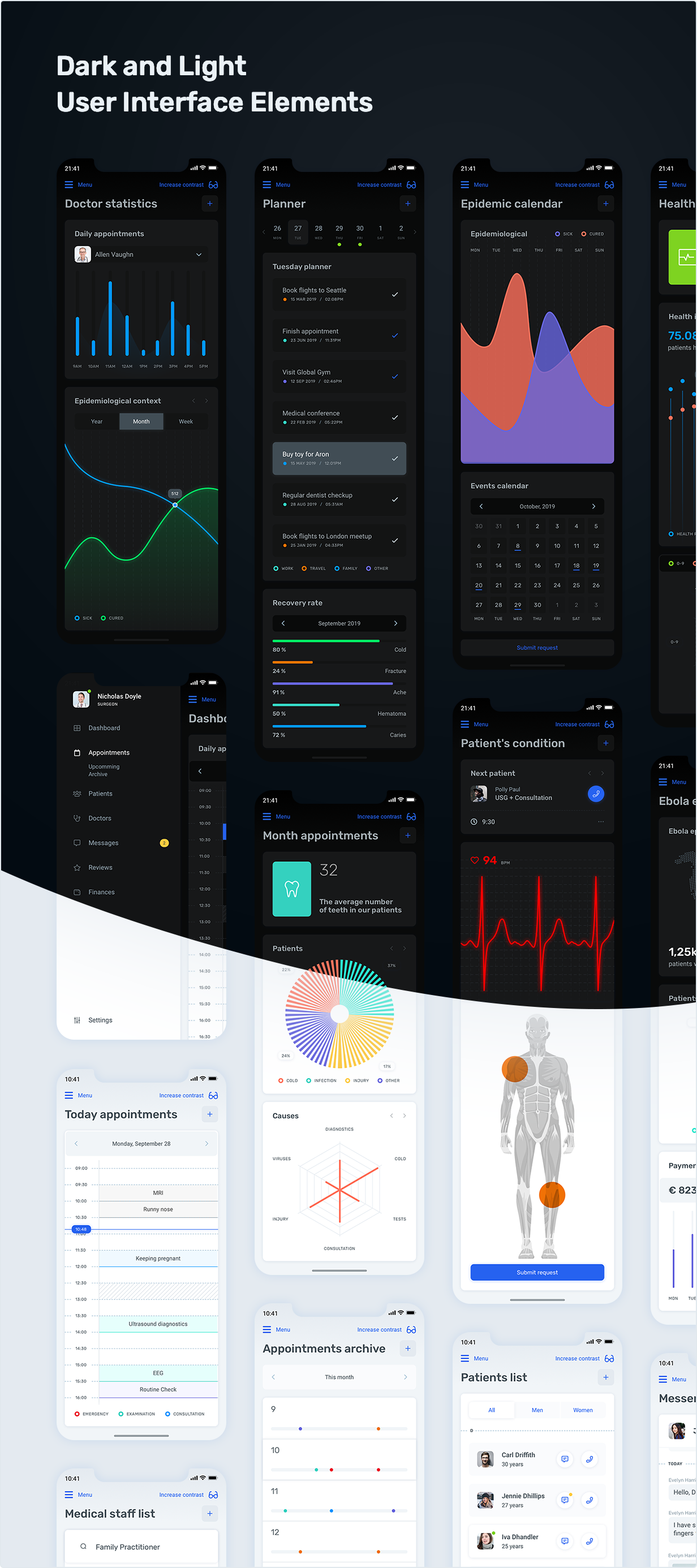 Dark and Light User Interface Elements