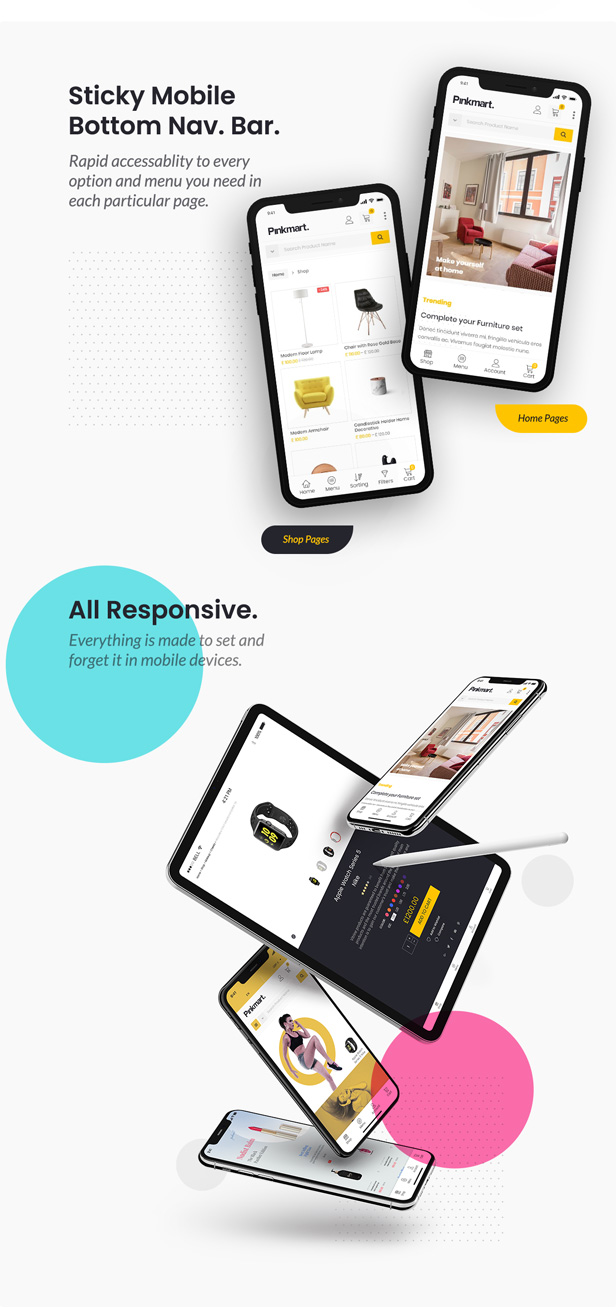 Pinkmart - WooCommerce WordPress Theme - Sticky Nav bar