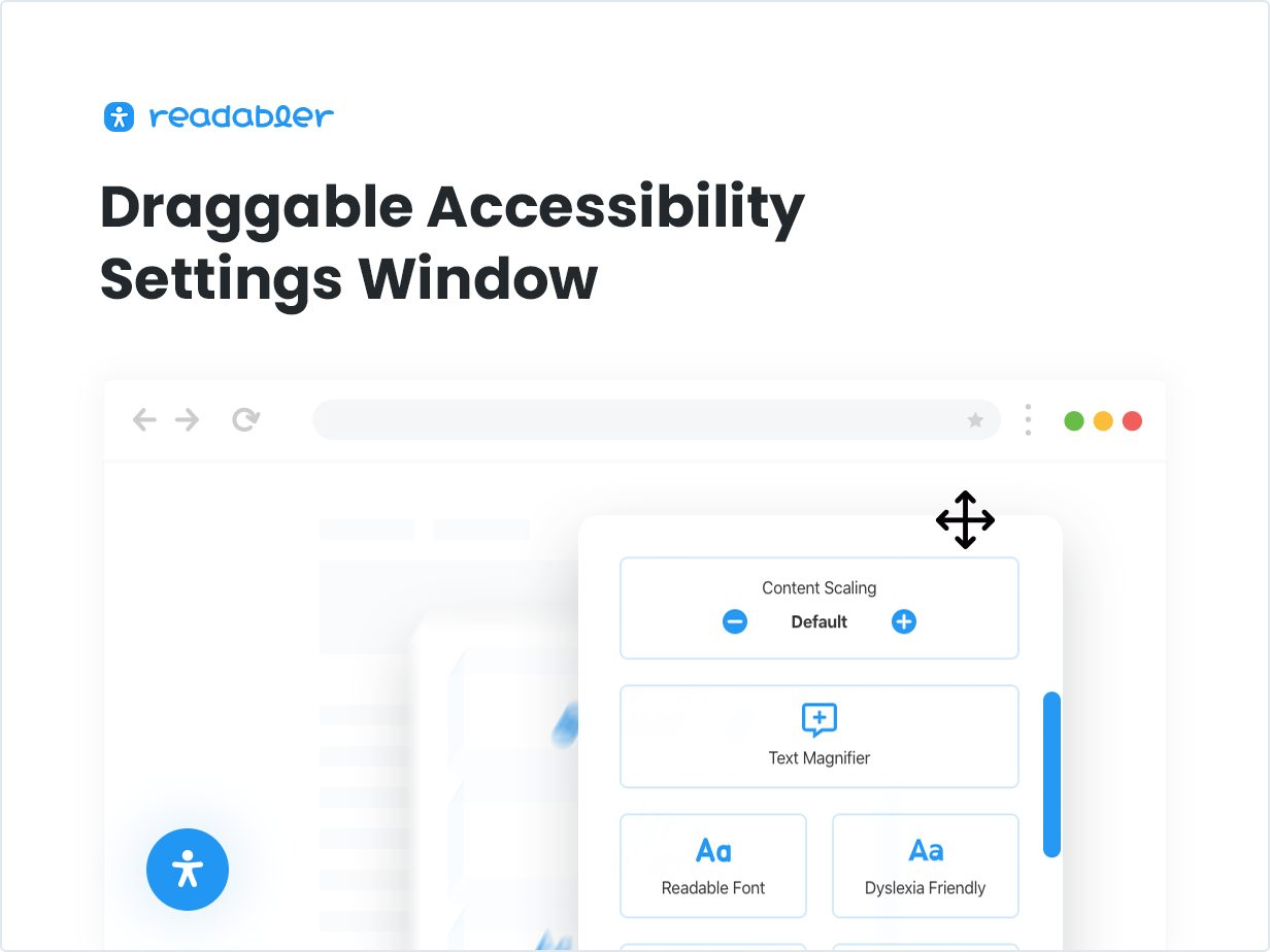 Draggable Accessibility Settings Window