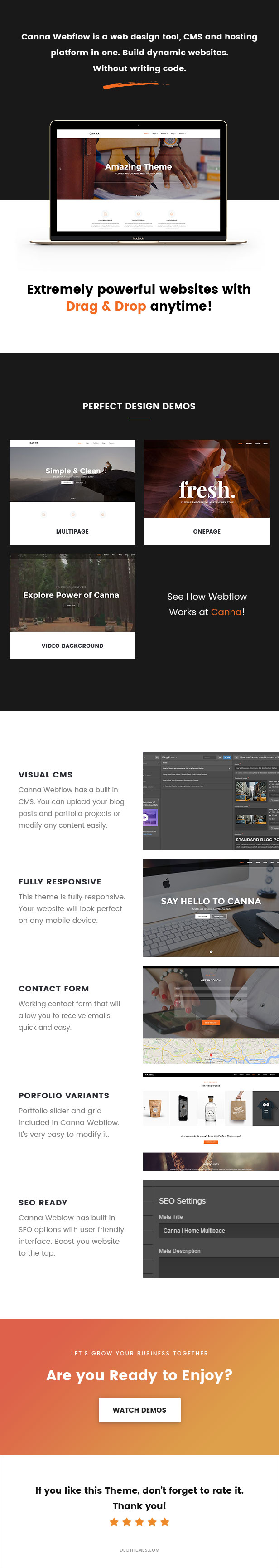 Canna | Multiuse Webflow Template With Page Builder