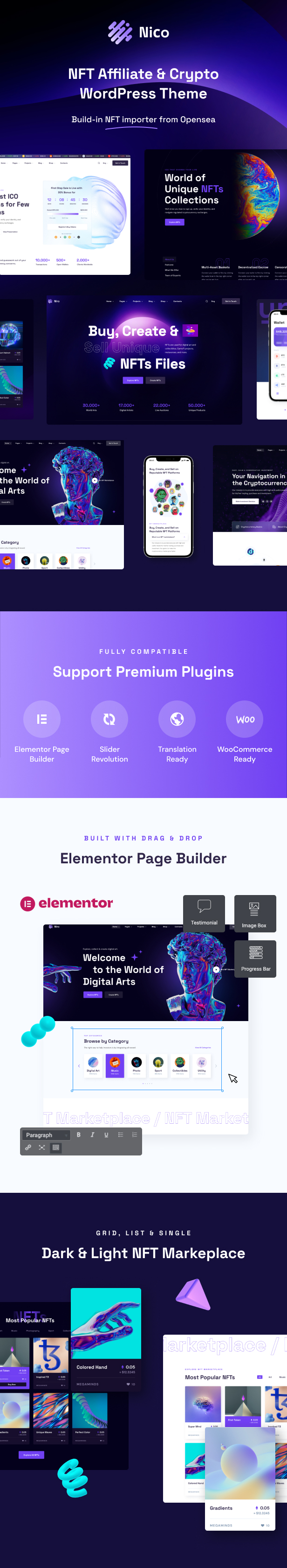 Nico - Creative & NFT-affiliate WordPress Theme - 1