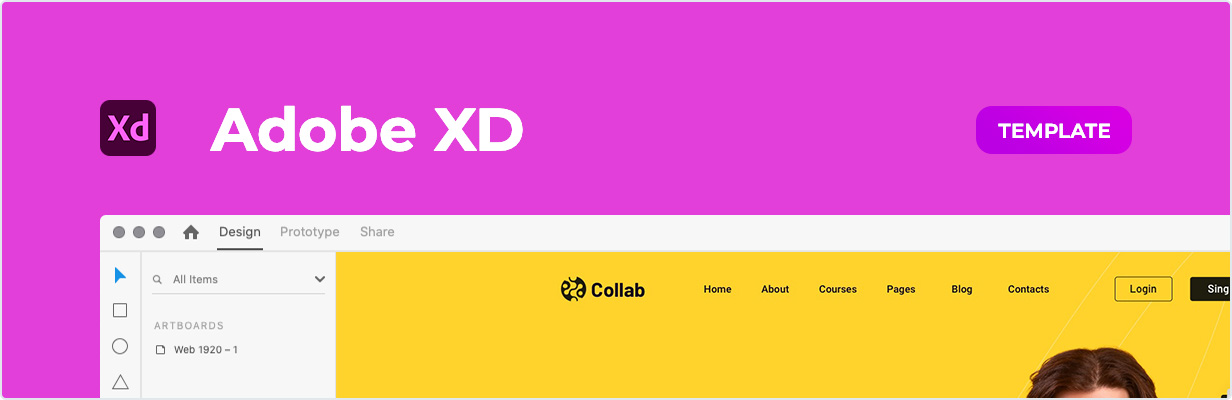 Collab – Online Learning Platform Template for XD