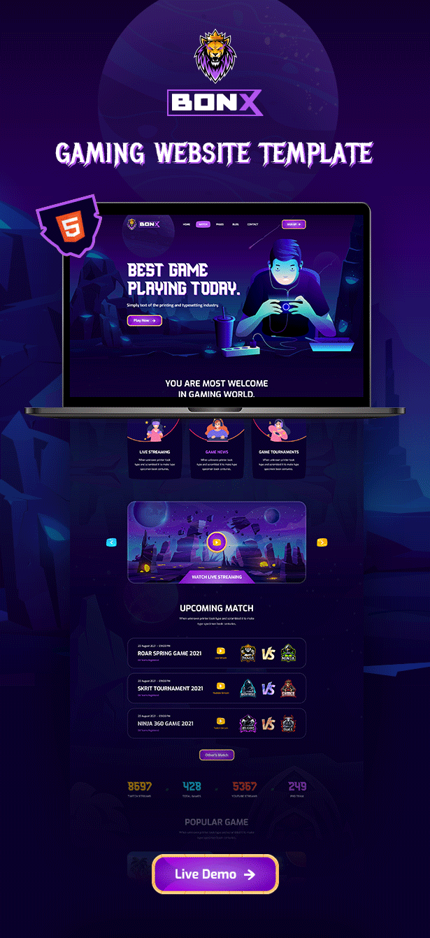 Gaming Website Template