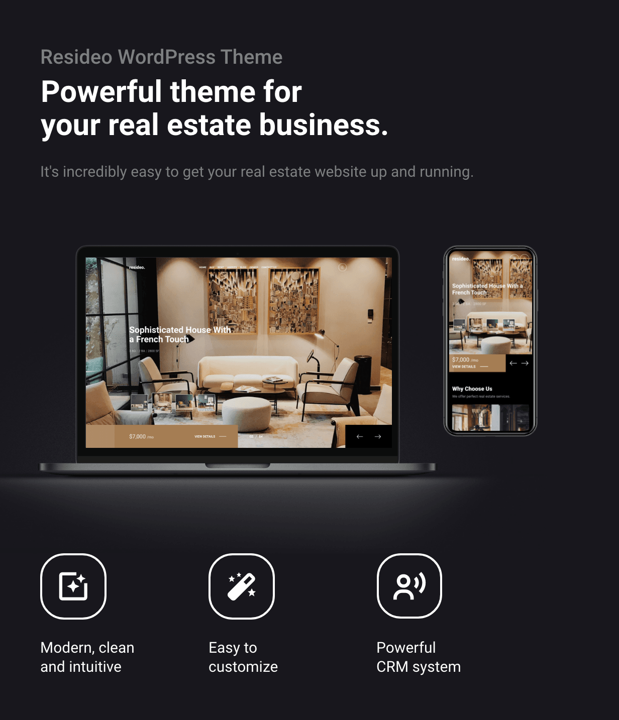 Resideo - Real Estate WordPress Theme - Intro