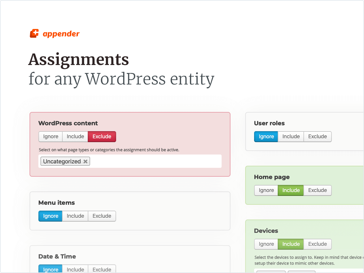 Assignments for any WordPress entity