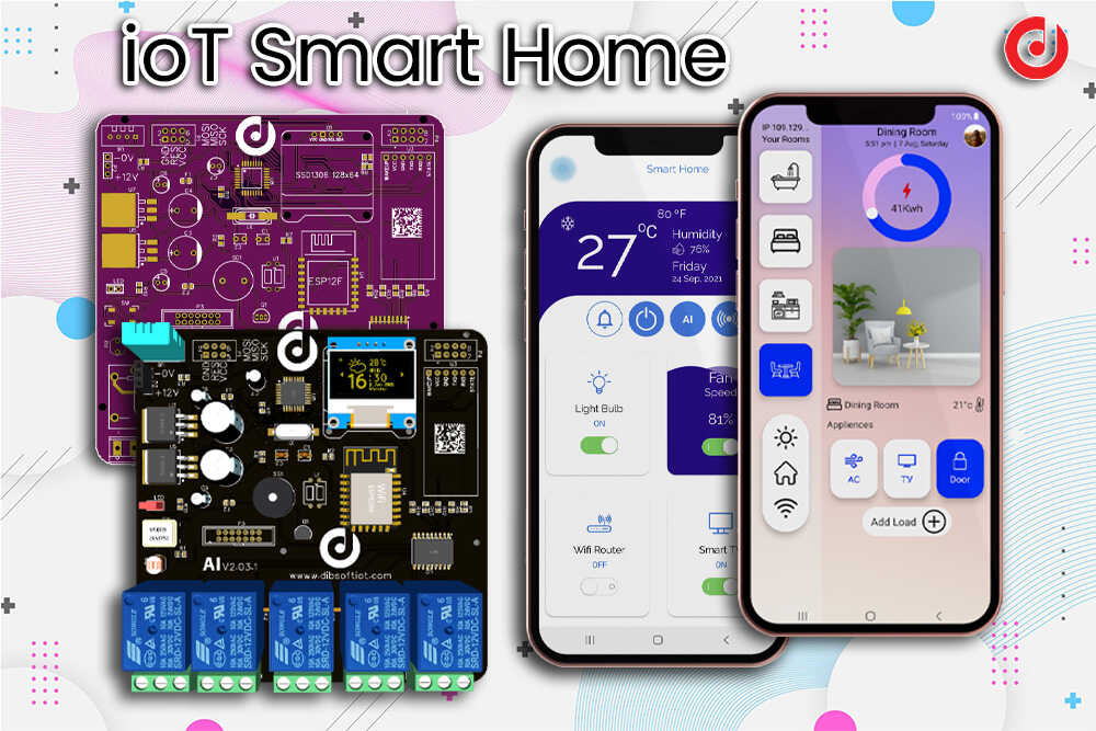 ioT Smart Home Automation Android App + Circuit + Gerber - 1