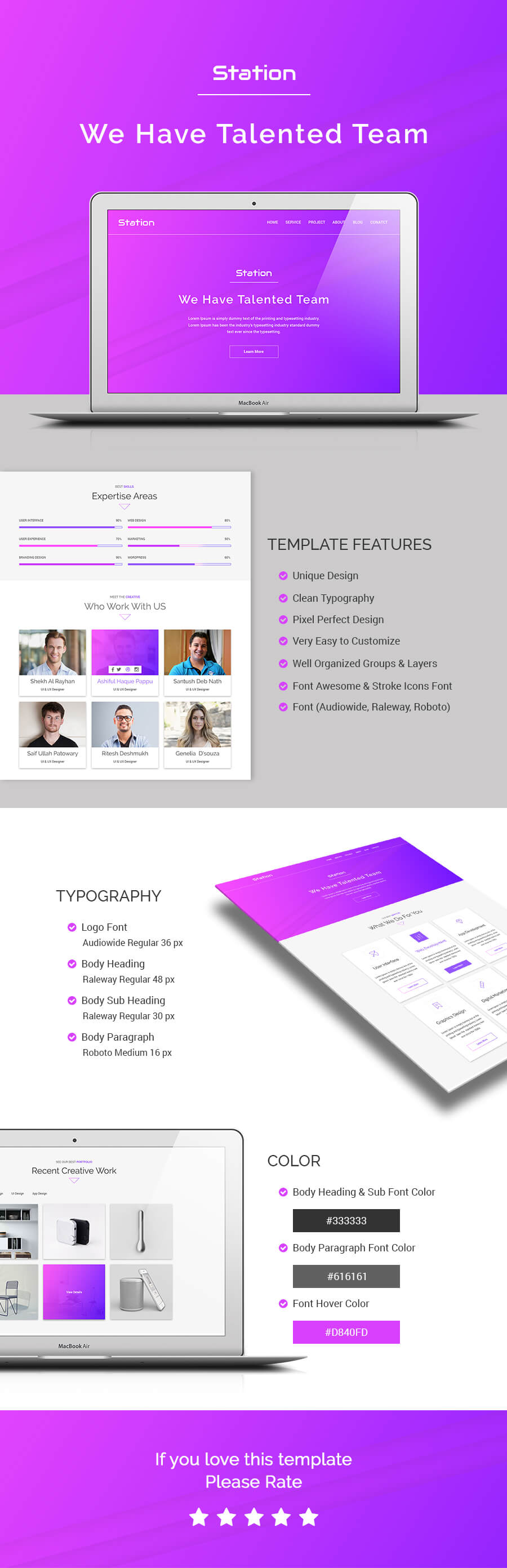Station - One Page Agency Landing  PSD Template - 3