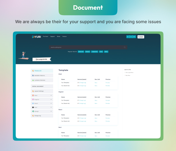 Yuri- HTML, React, Angular,Django,Vue Nuxt & Next Js Admin Dashboard Template