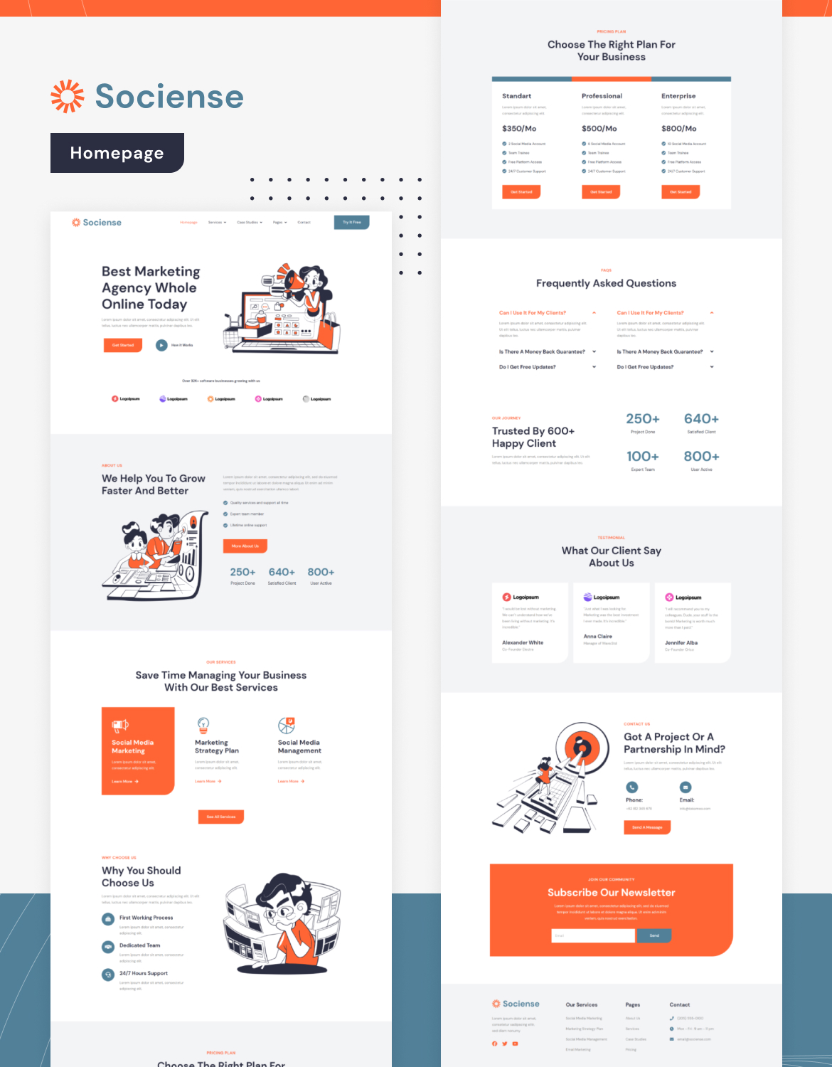 Socience | Social Media Marketing Agency Elementor Template Kit - 1