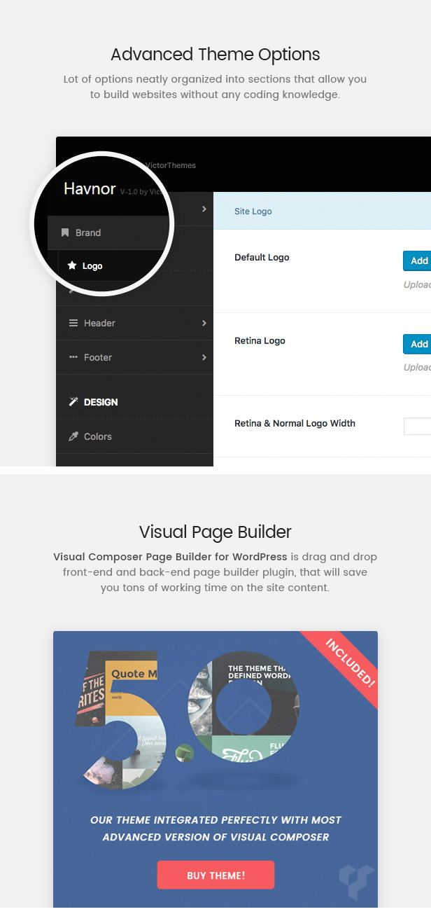 Havnor Theme Options & Visual Composer