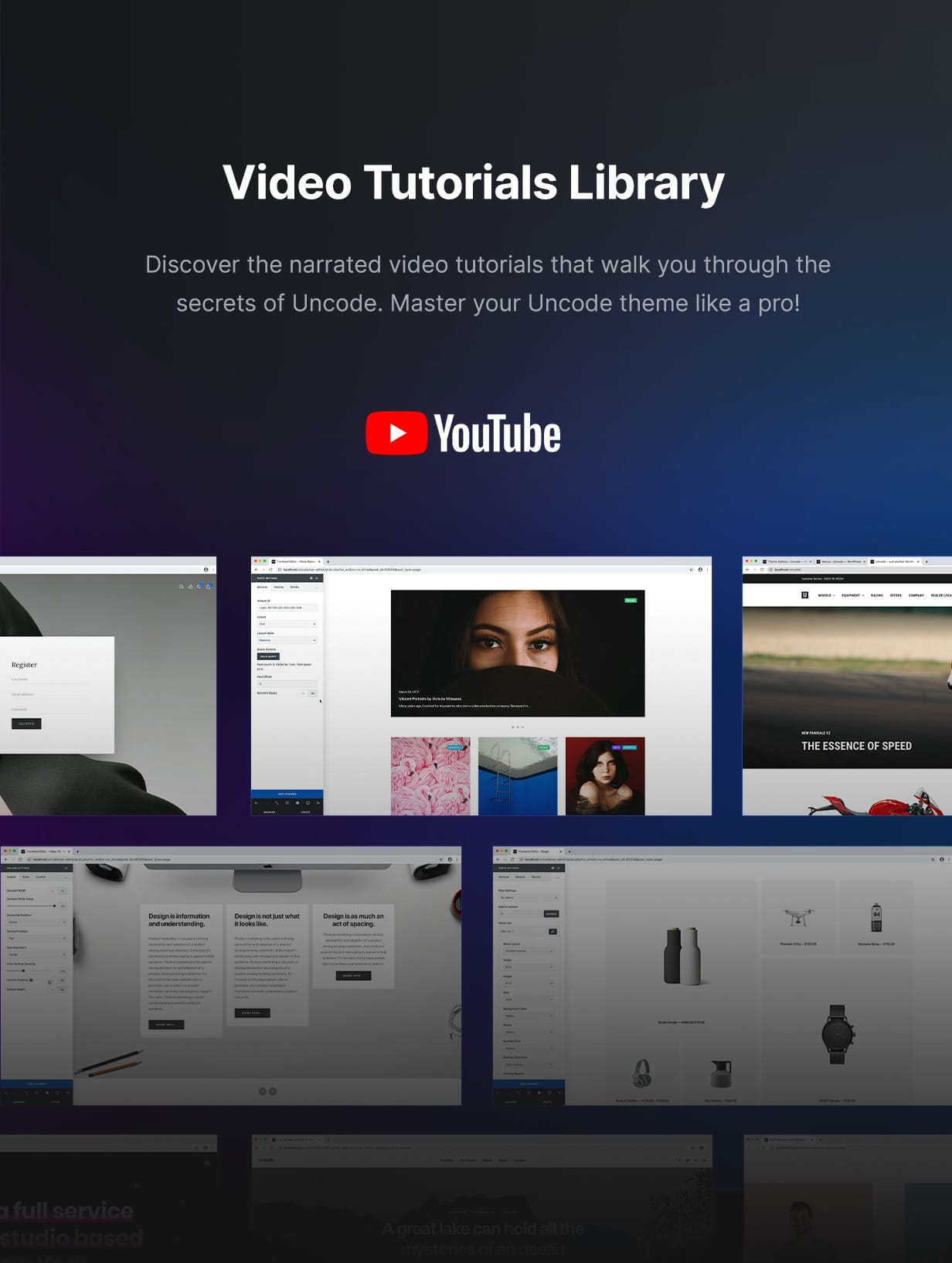 Uncode - Creative Multiuse & WooCommerce WordPress Theme - Video Tutorials