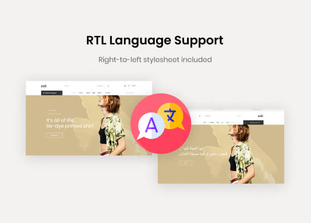 RTL dil desteği