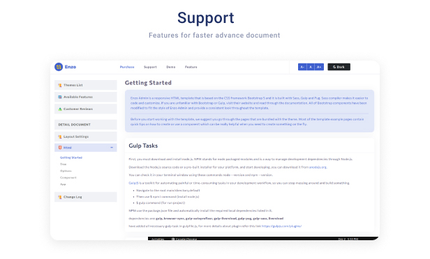 Enzo Admin Dashboard theme