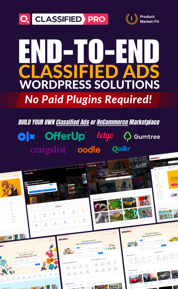 ClassifiedPro - Local Classifieds Ads WordPress Theme
