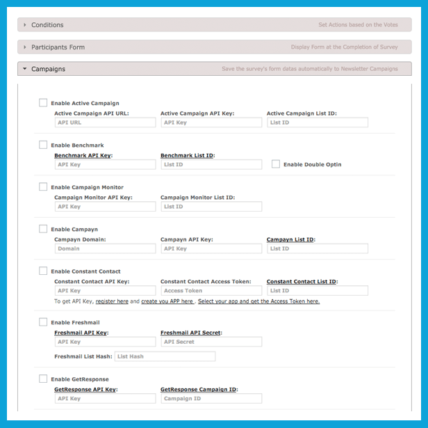 MailChimp, Active Campaign, GetResponse