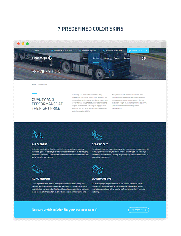 Logistic Cargo Trucking - Tema WordPress