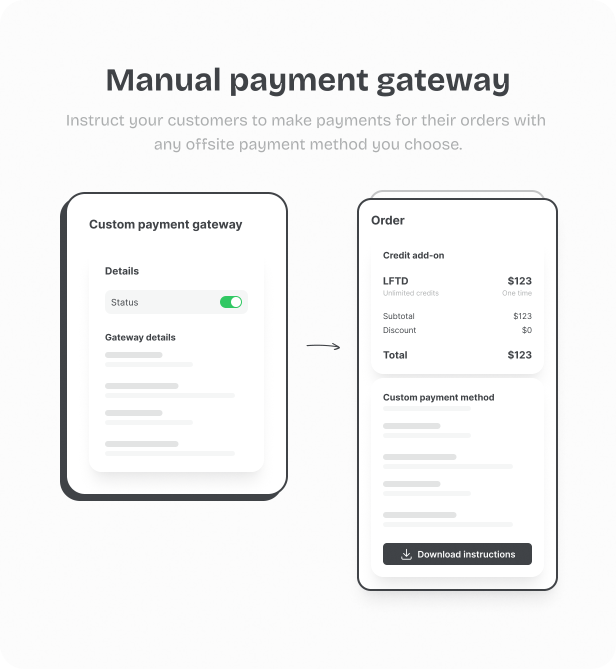 Manual payment gateway @heyaikeedo #aikeedo
