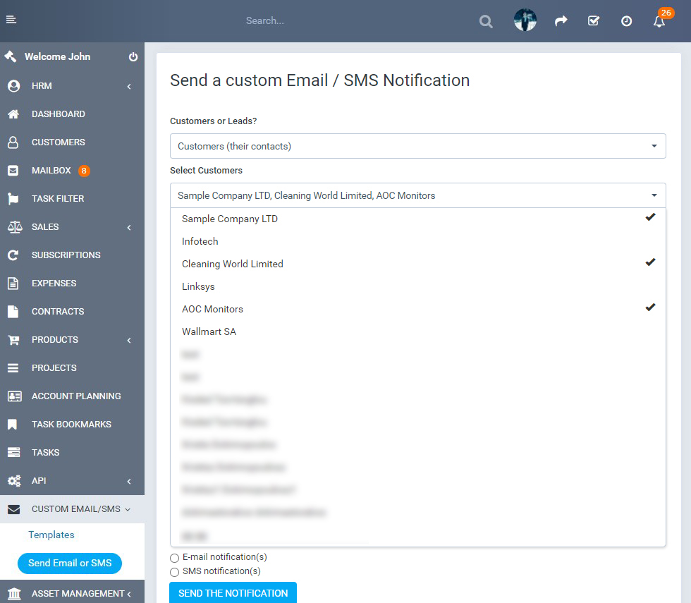 Custom SMS & Email Notifications for Perfex CRM - 4